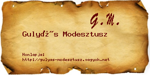 Gulyás Modesztusz névjegykártya